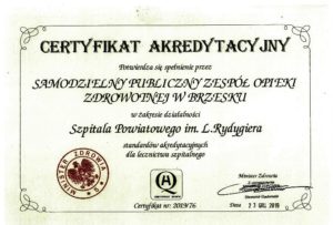 Certyfikat Akredytacyjny Ministra Zdrowia
