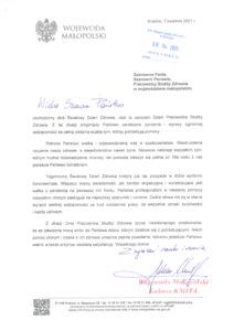 tekst życzeń Wojewody Małopolskiego dla pracowników ochrony zdrowia