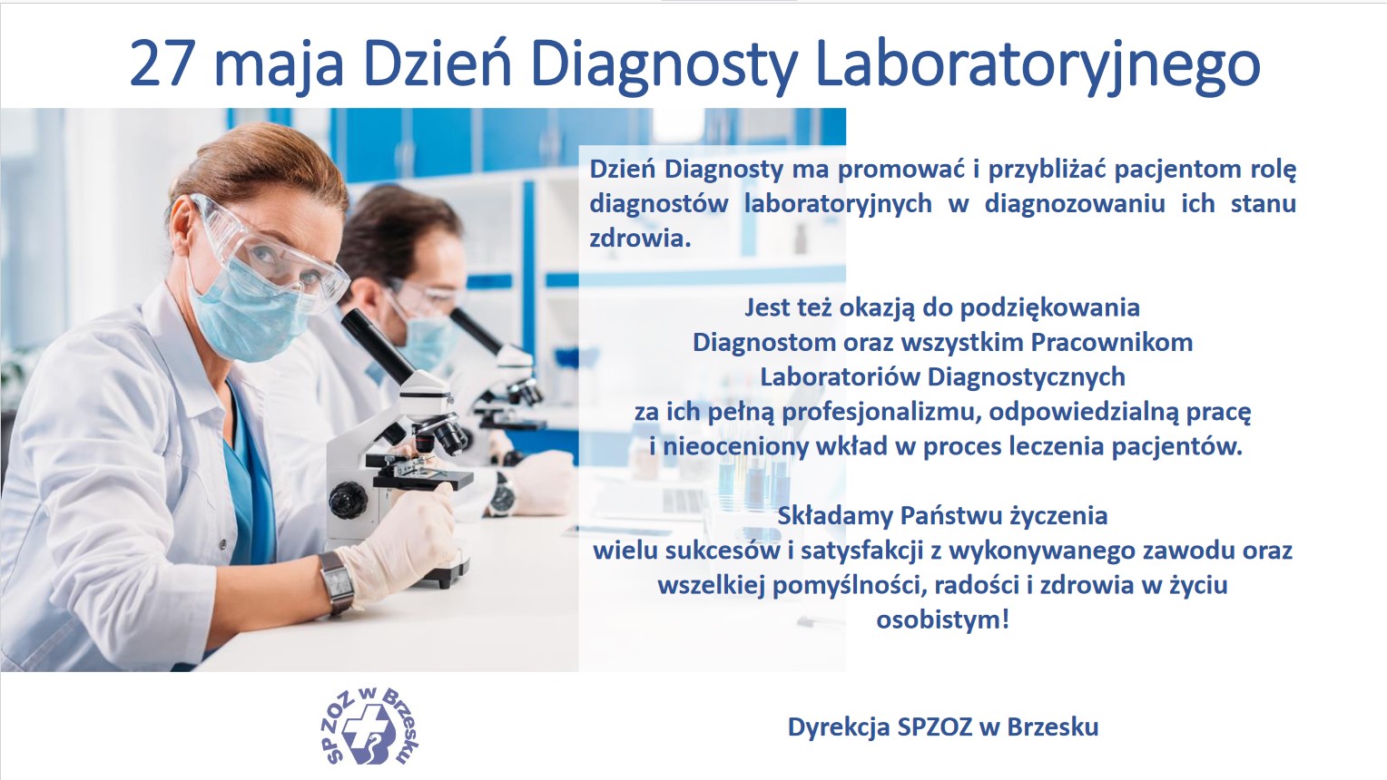 27 maja Dzień Diagnosty Laboratoryjnego