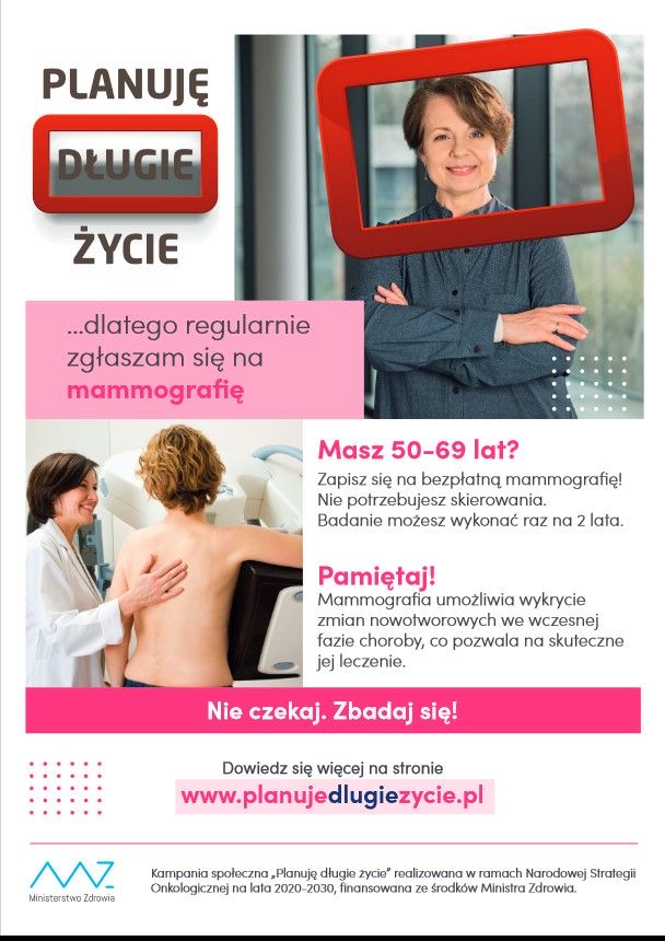 plakat Ministerstwa Zdrowia zachęcający do badania piersi